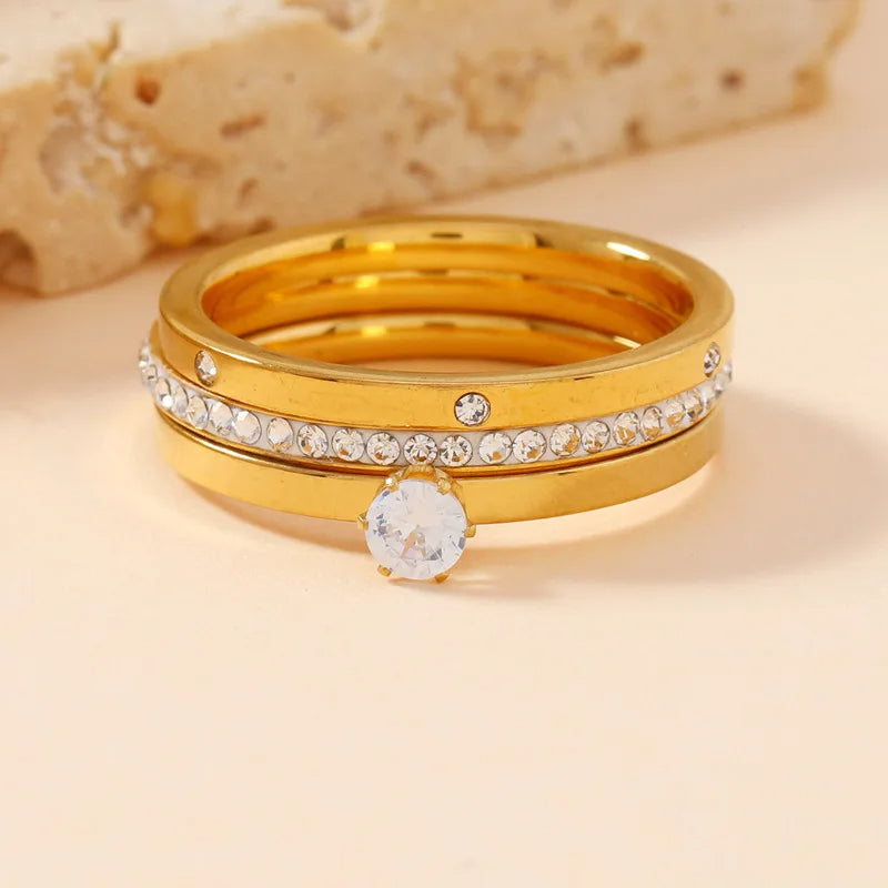 Three Piece Zircon Ring