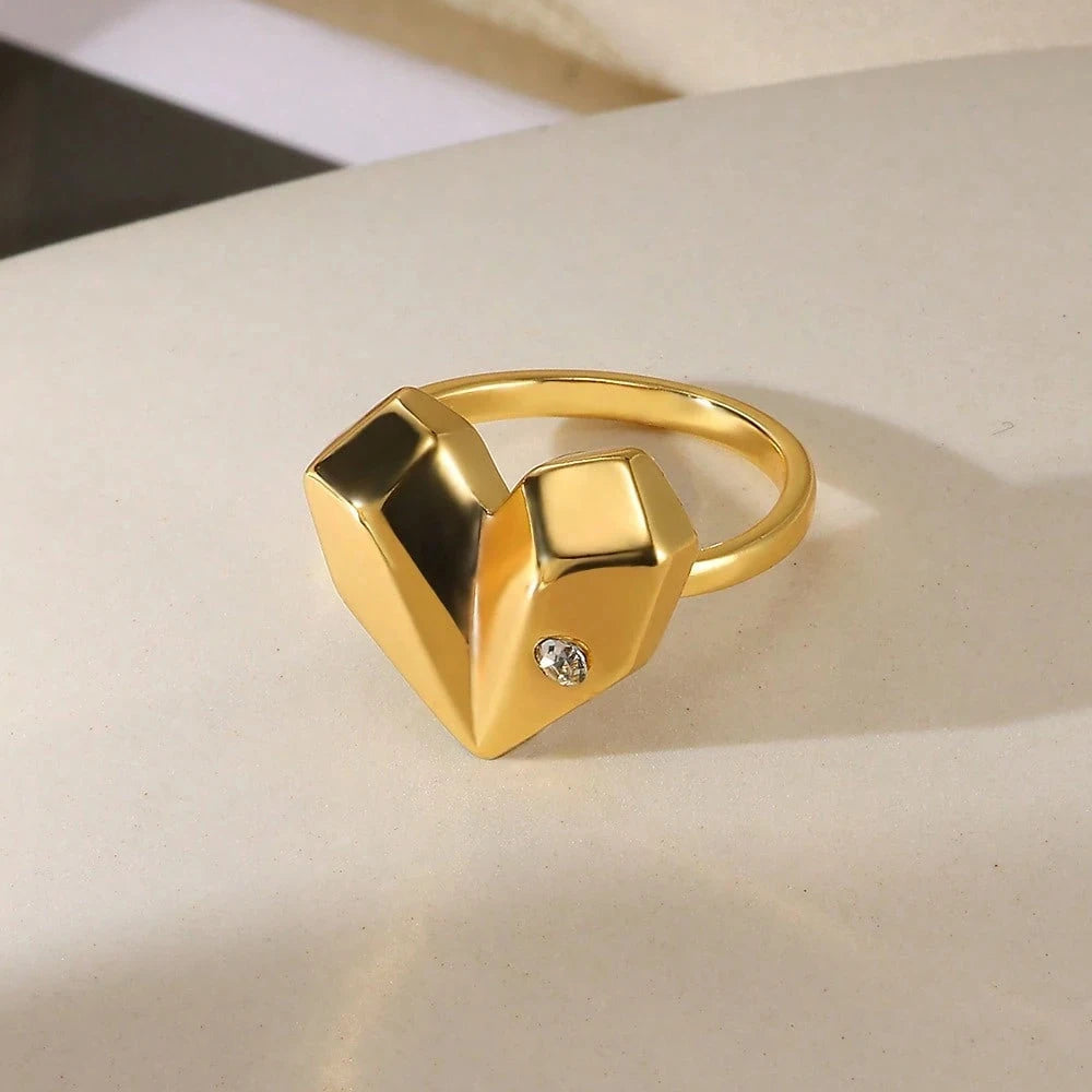 Geometric Heart Ring