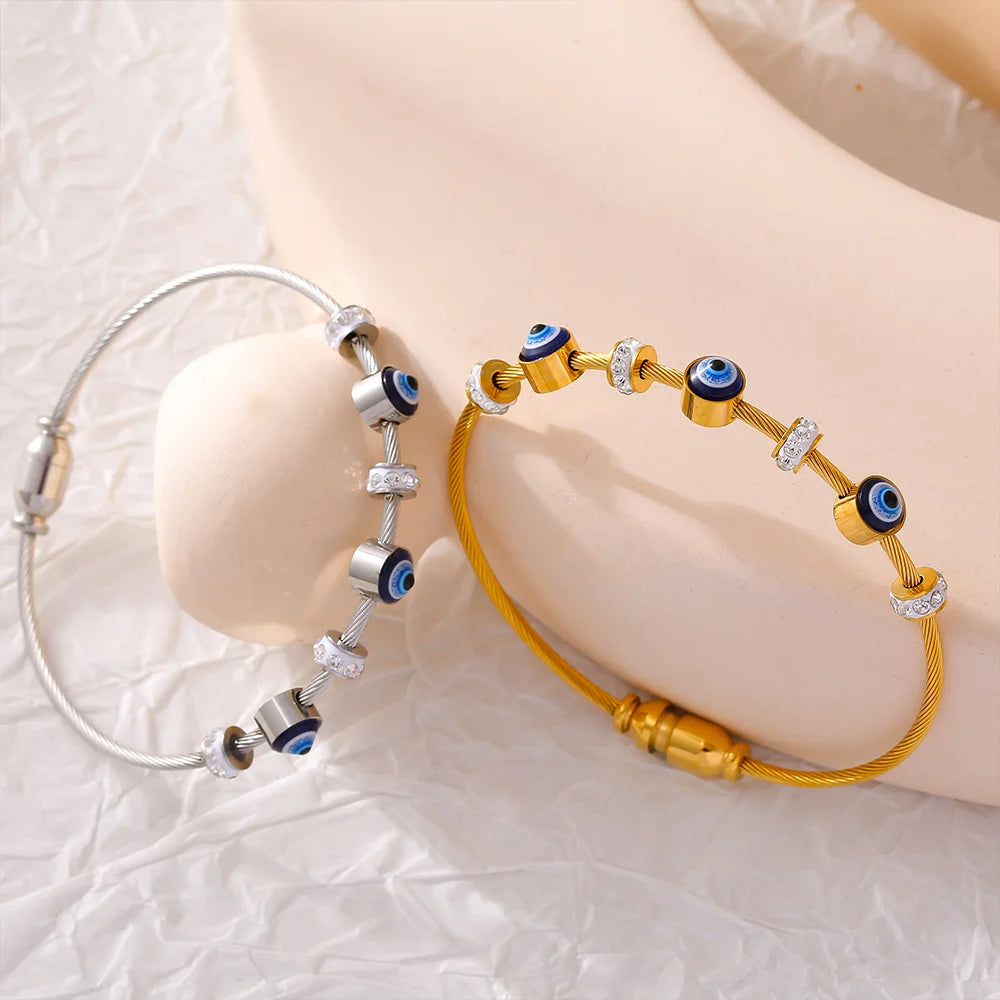 Rhinestone Evil Eye Bracelet