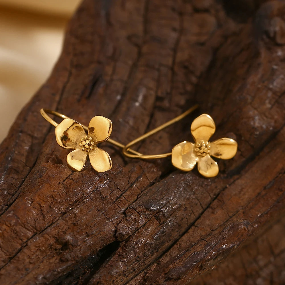 Gold Flower Earrings