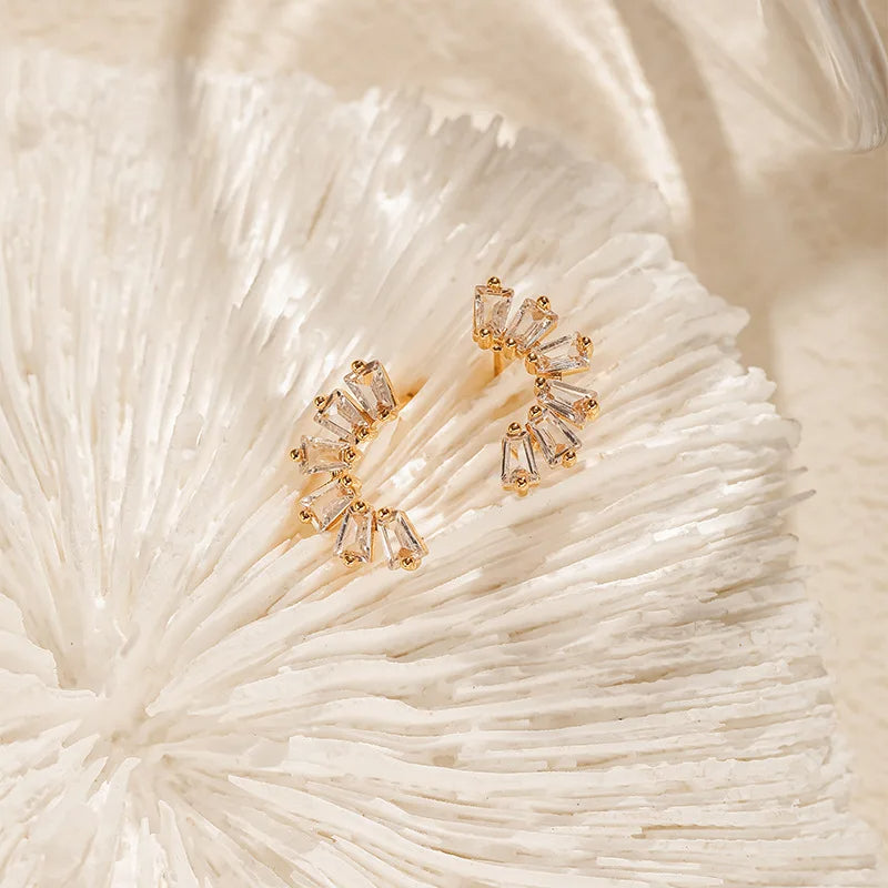 Semicircle Stud Earrings
