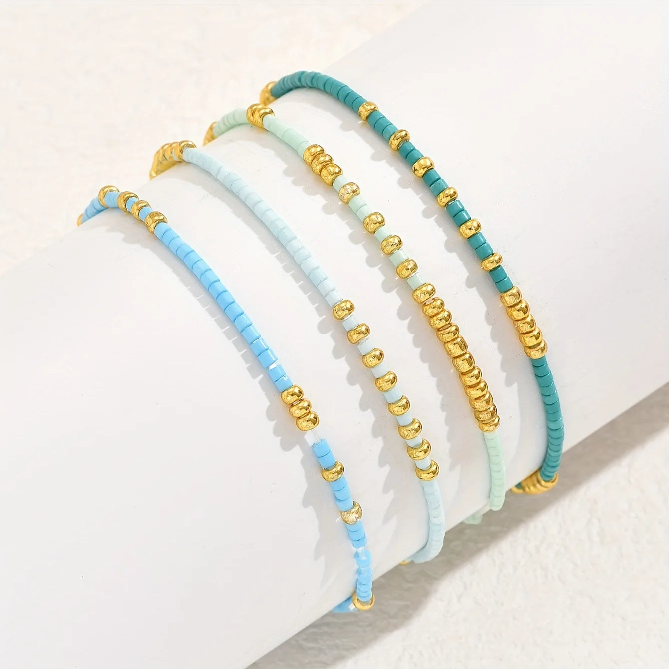 4 PCS Handmade Oceanic Bead Bracelet Set