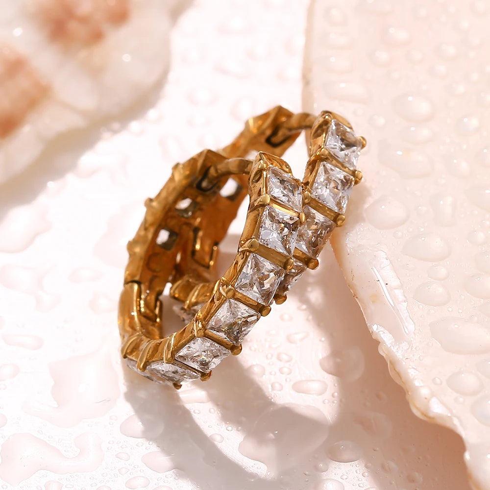 Square Rhinestone Earrings