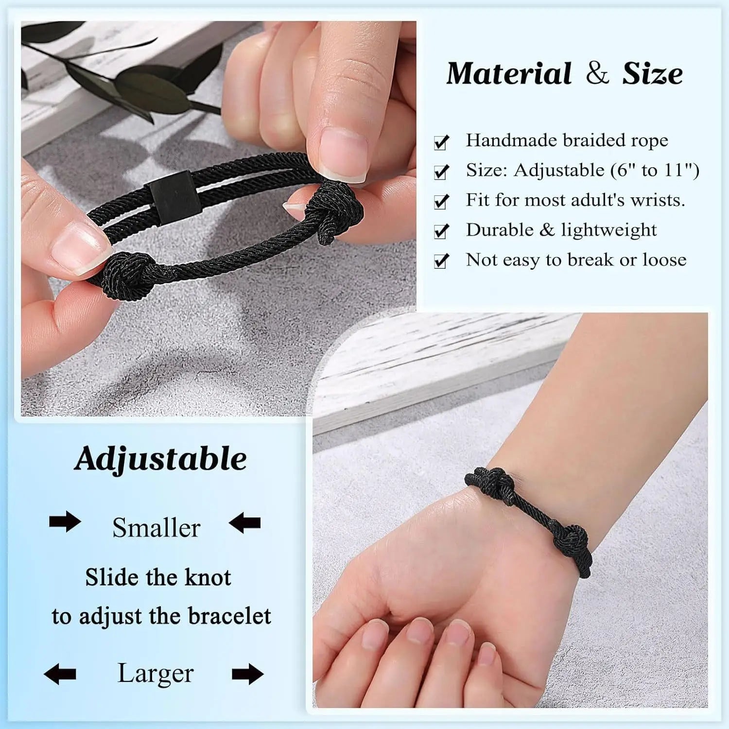 2 PCS Rope Cross Bracelet