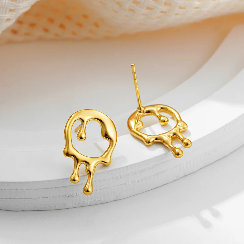 Dripping Circle Earrings