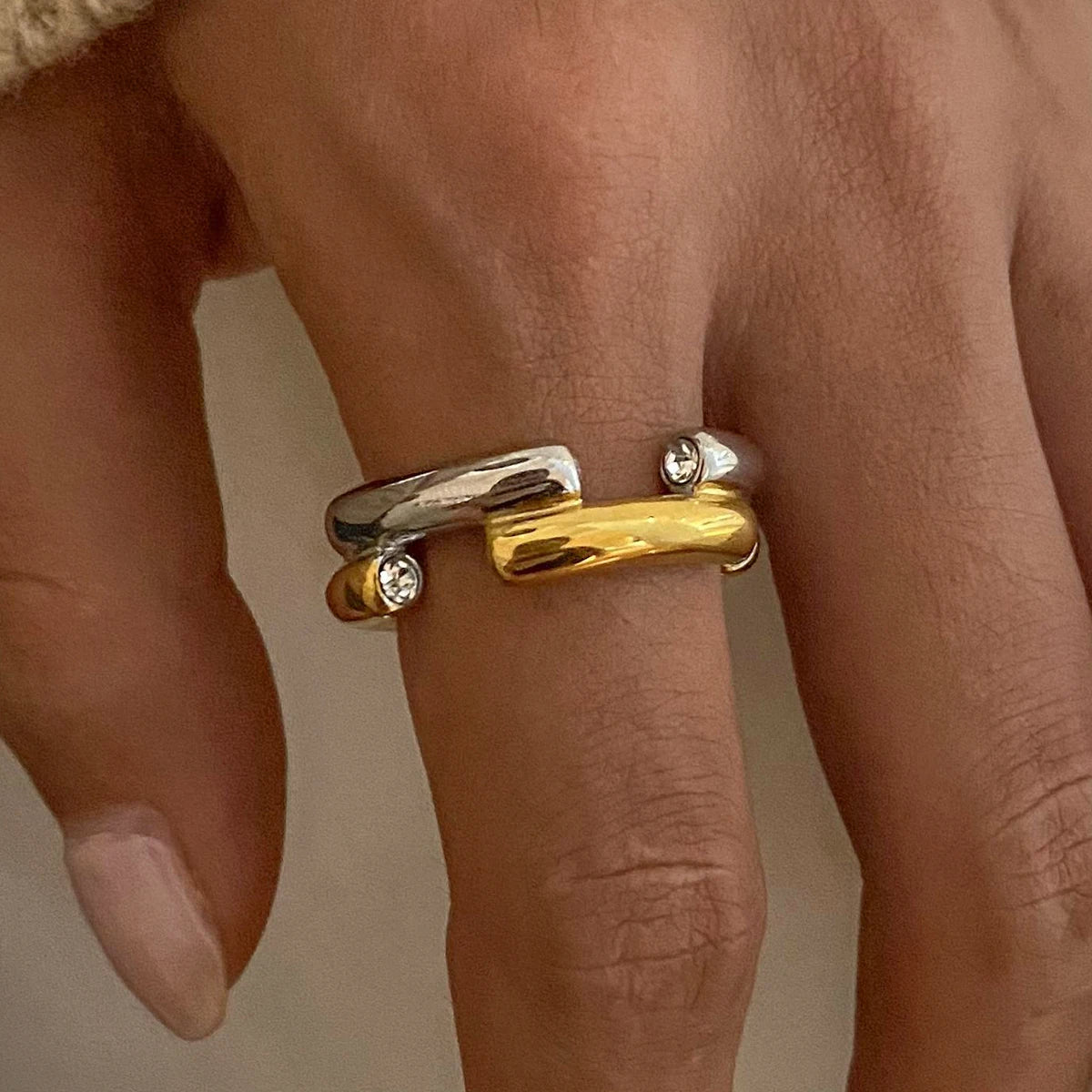 Colorblock Zirconia Ring