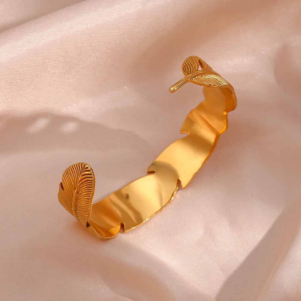 Gold Feather Bracelet