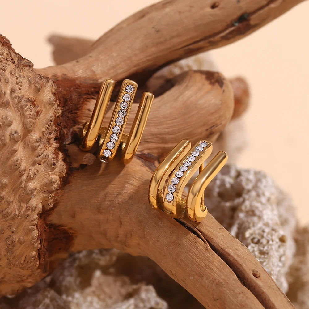 Rhinestone Hooked Earrings