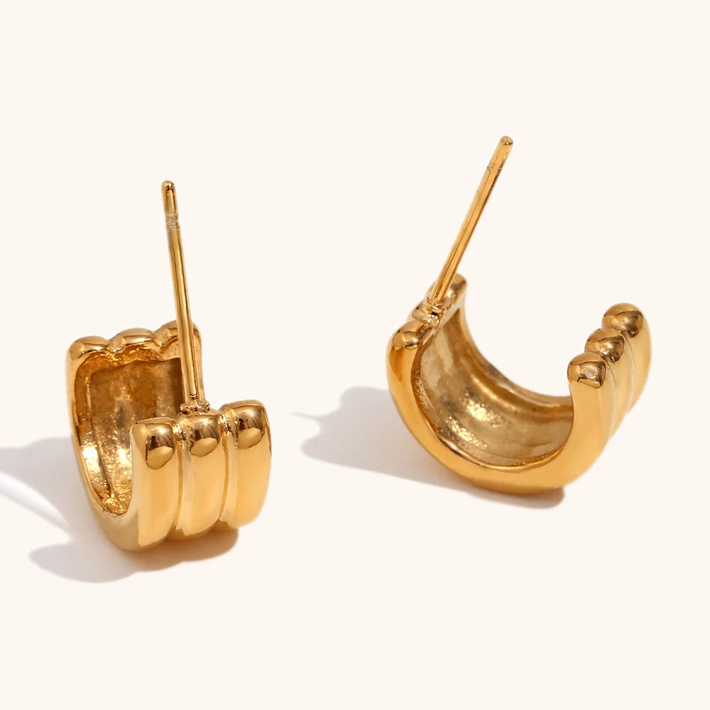 Trilayer C Earrings
