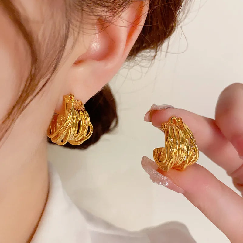 Hollow Hoop Earrings