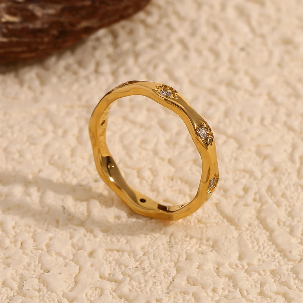 Rhinestone Eight Star Ring