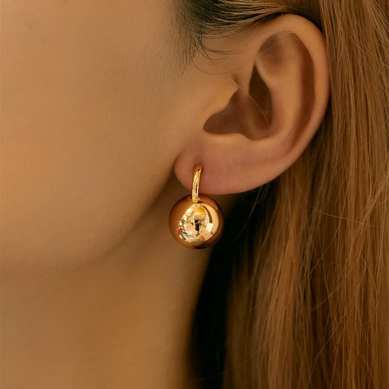 Round Ball Hoop Earrings
