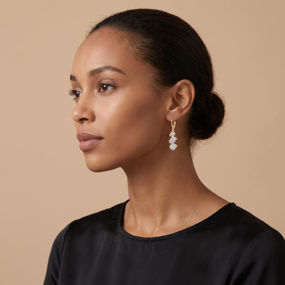 Swirl Stone Dangle Earrings