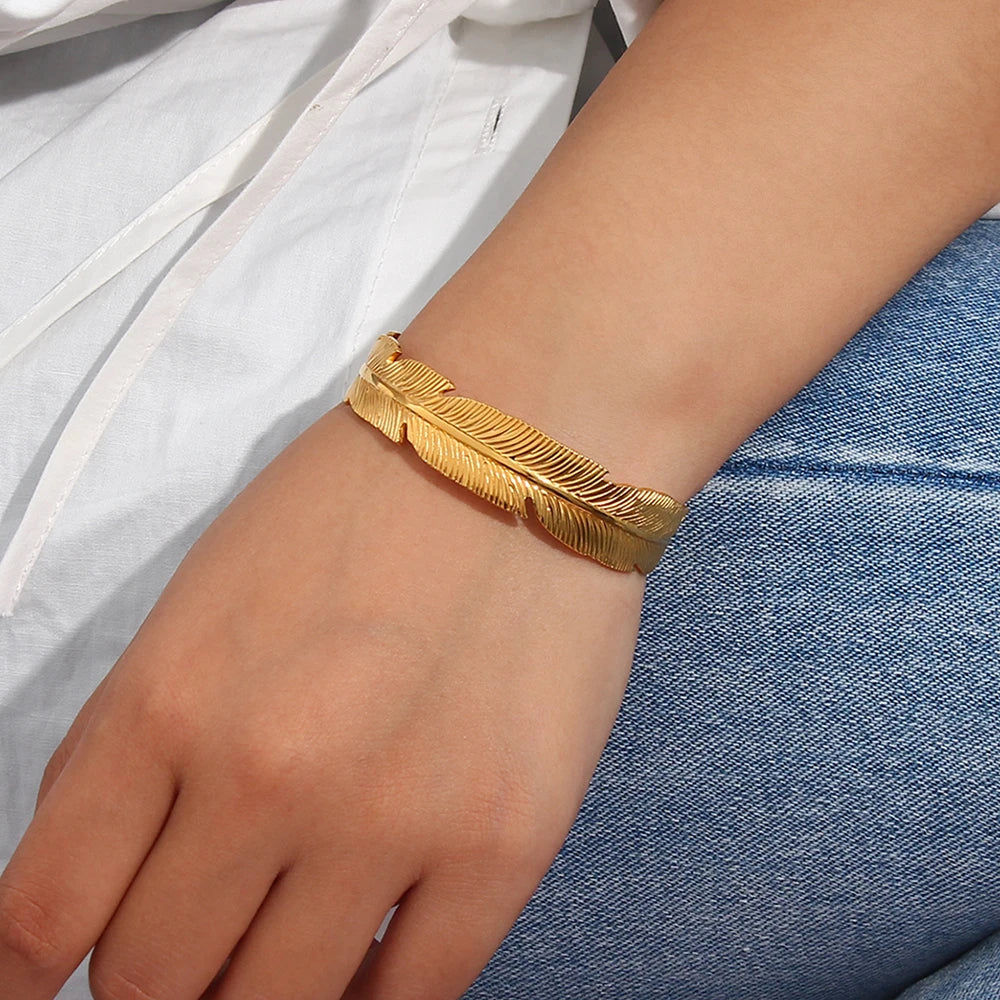 Gold Feather Bracelet
