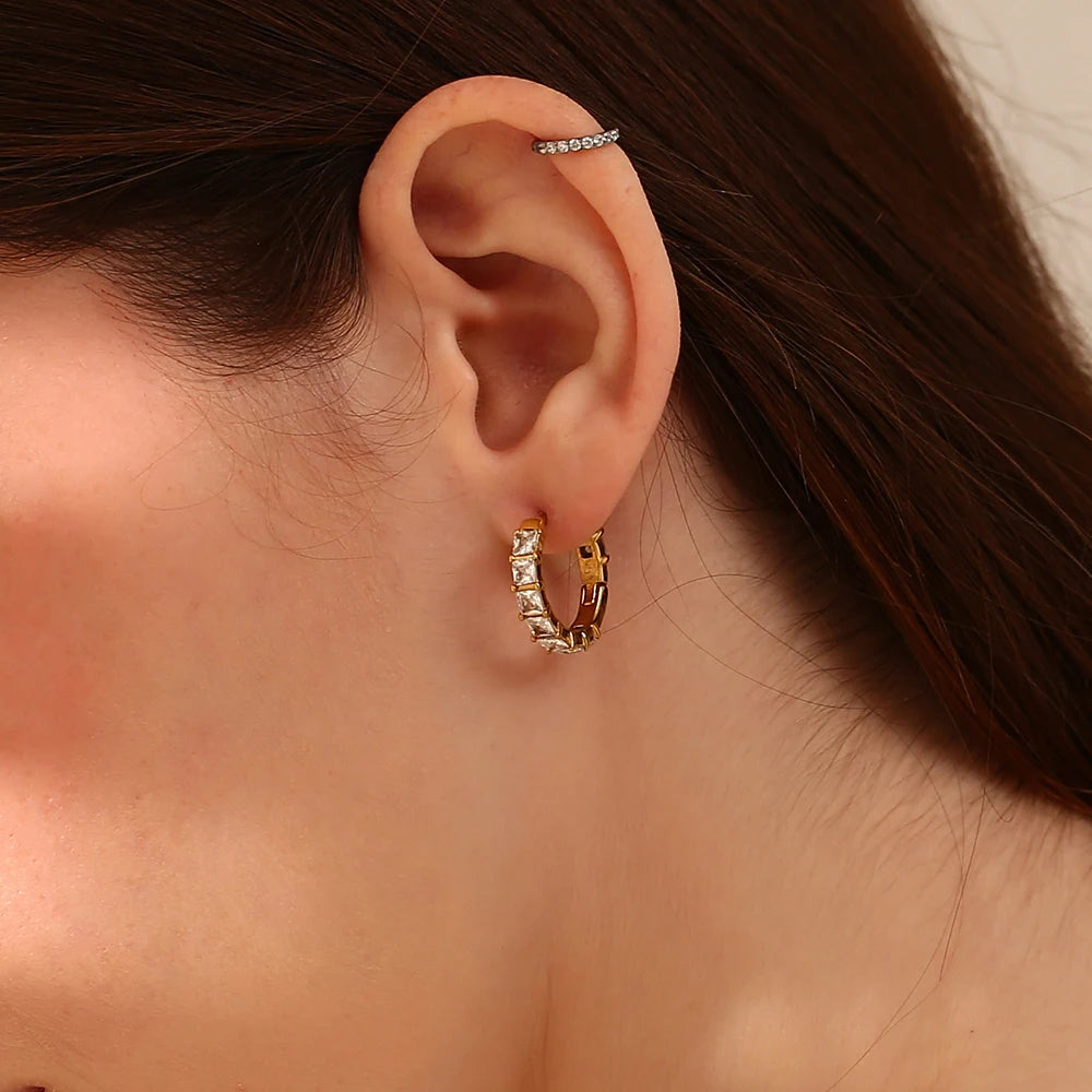 Square Rhinestone Earrings