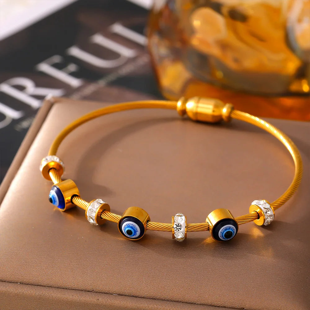 Rhinestone Evil Eye Bracelet