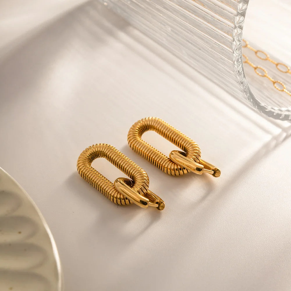 Hollow Buckle Earrings