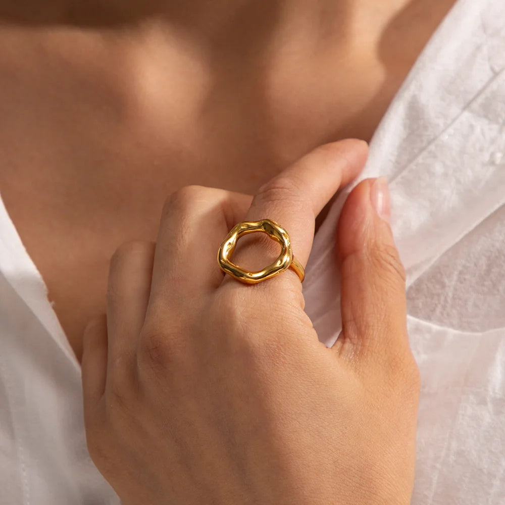 Gold Plated Circle Ring