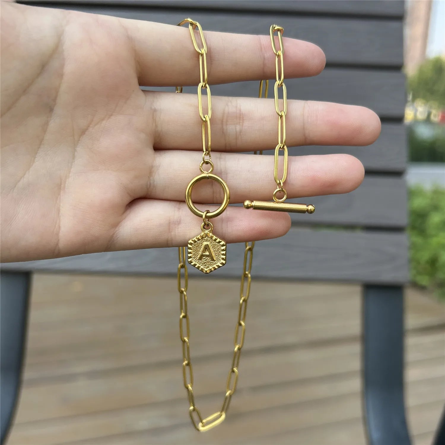 Alphabet Toggle Choker Necklace