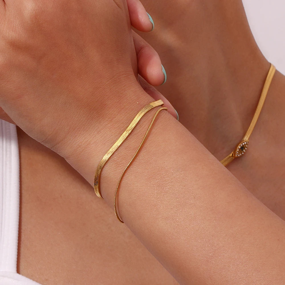 Gold Herringbone Bracelet