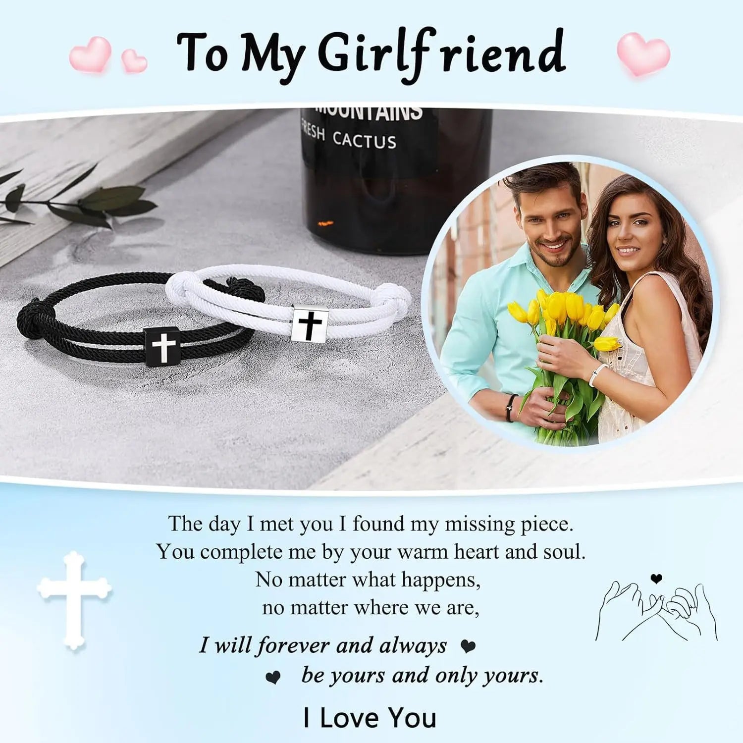 2 PCS Rope Cross Bracelet