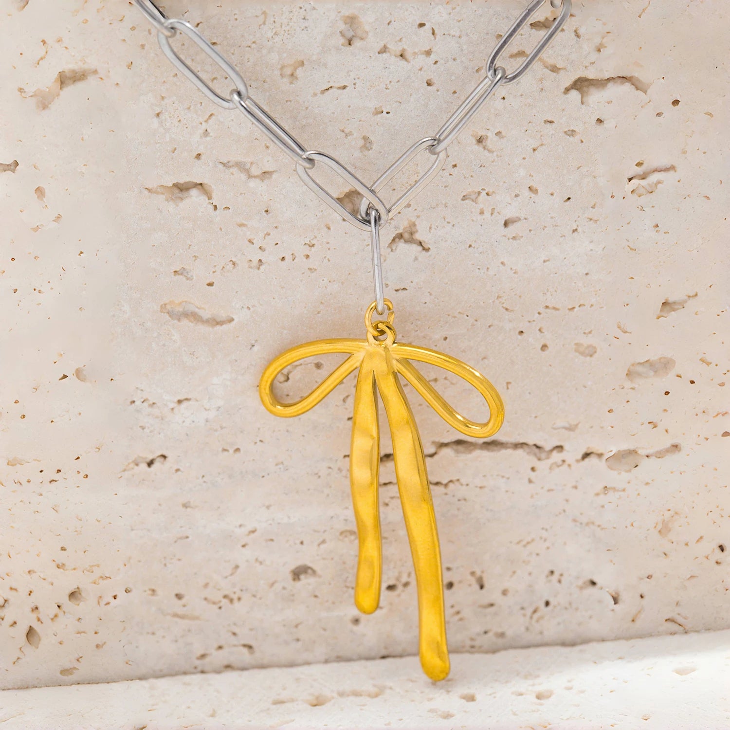 Paperclip Bow Necklace