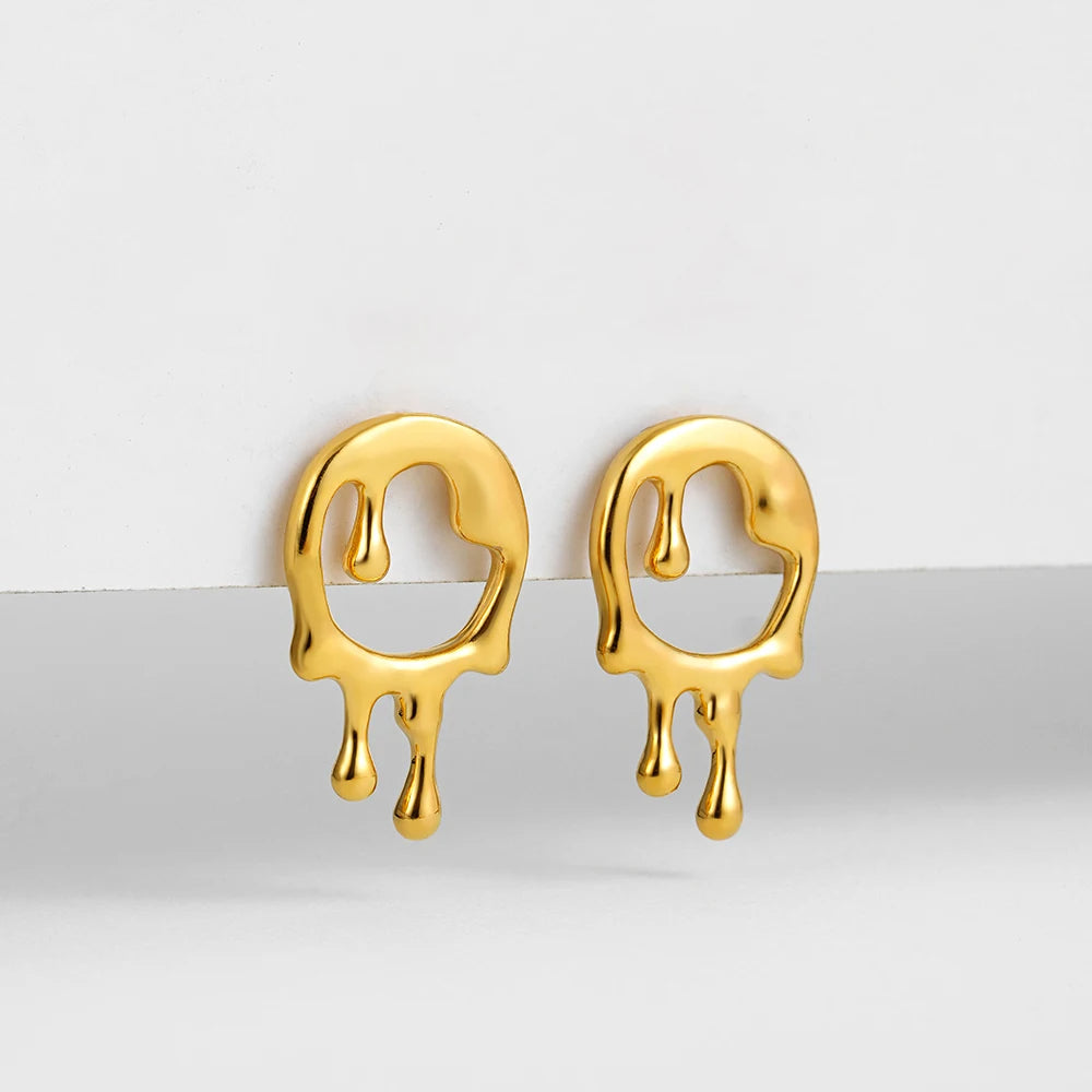 Dripping Circle Earrings