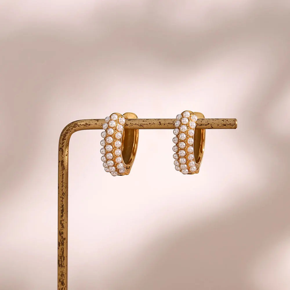 Gold Plated Pearl Earrings