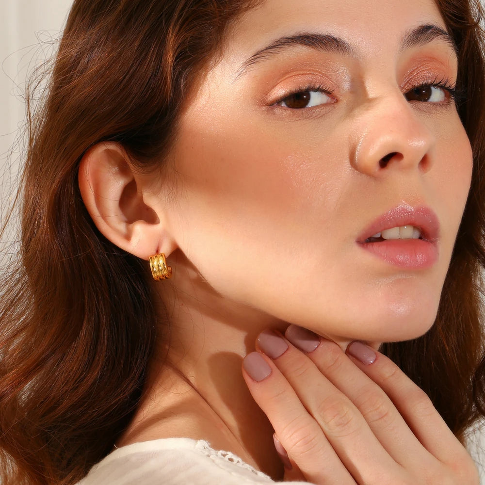Trilayer C Earrings