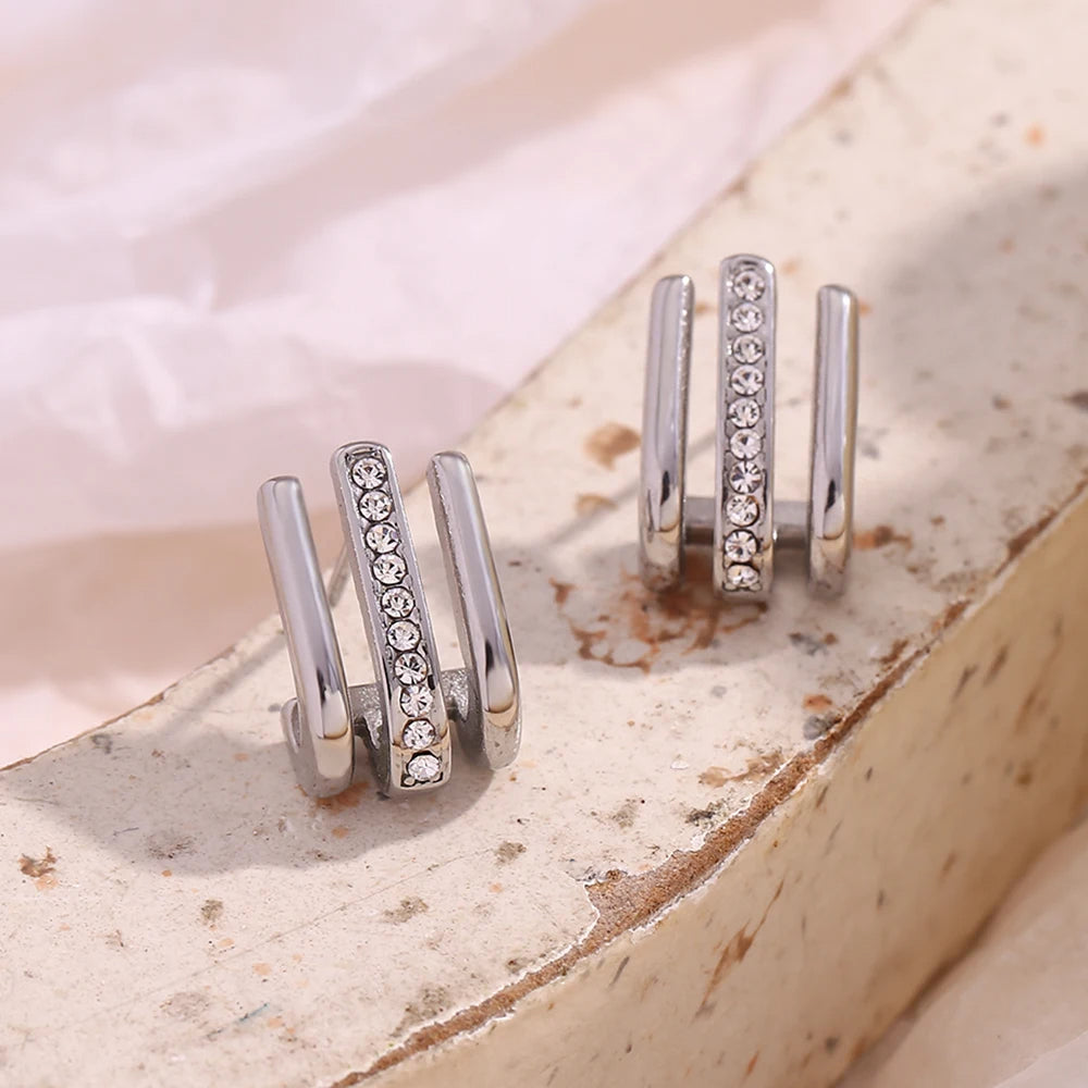 Rhinestone Hooked Earrings
