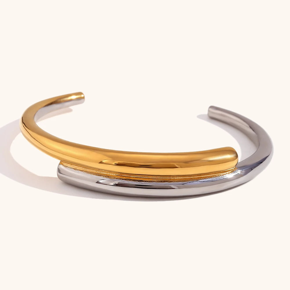 Dual Tone Cuff Bracelet