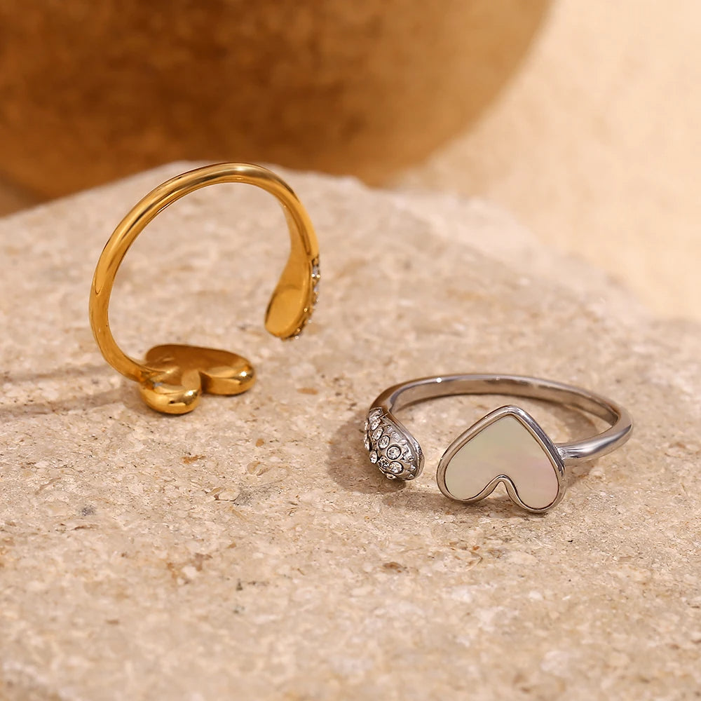 White Heart Ring