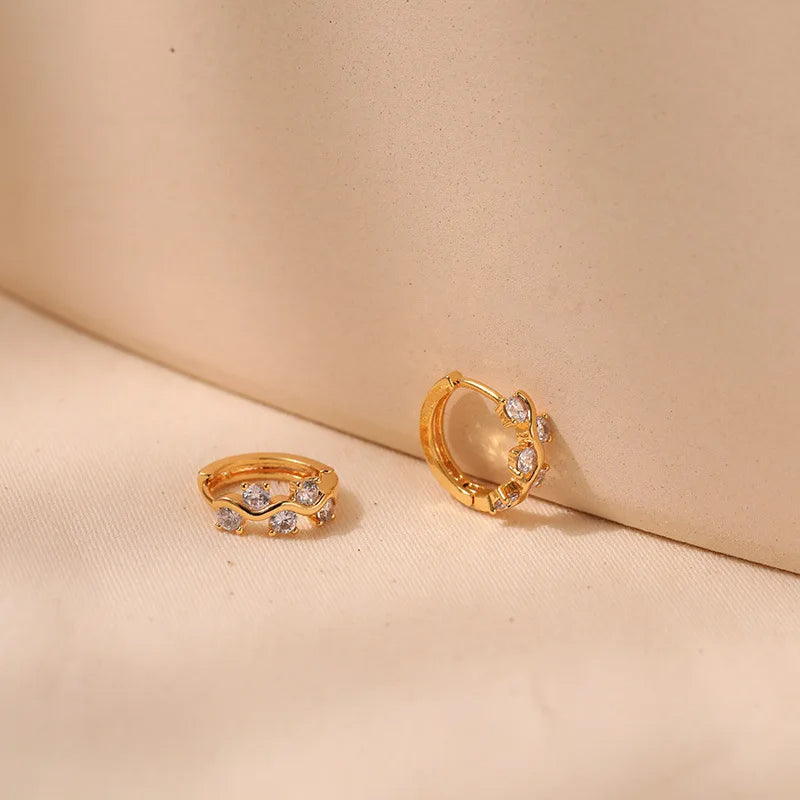 White Zirconia Hoop Earrings