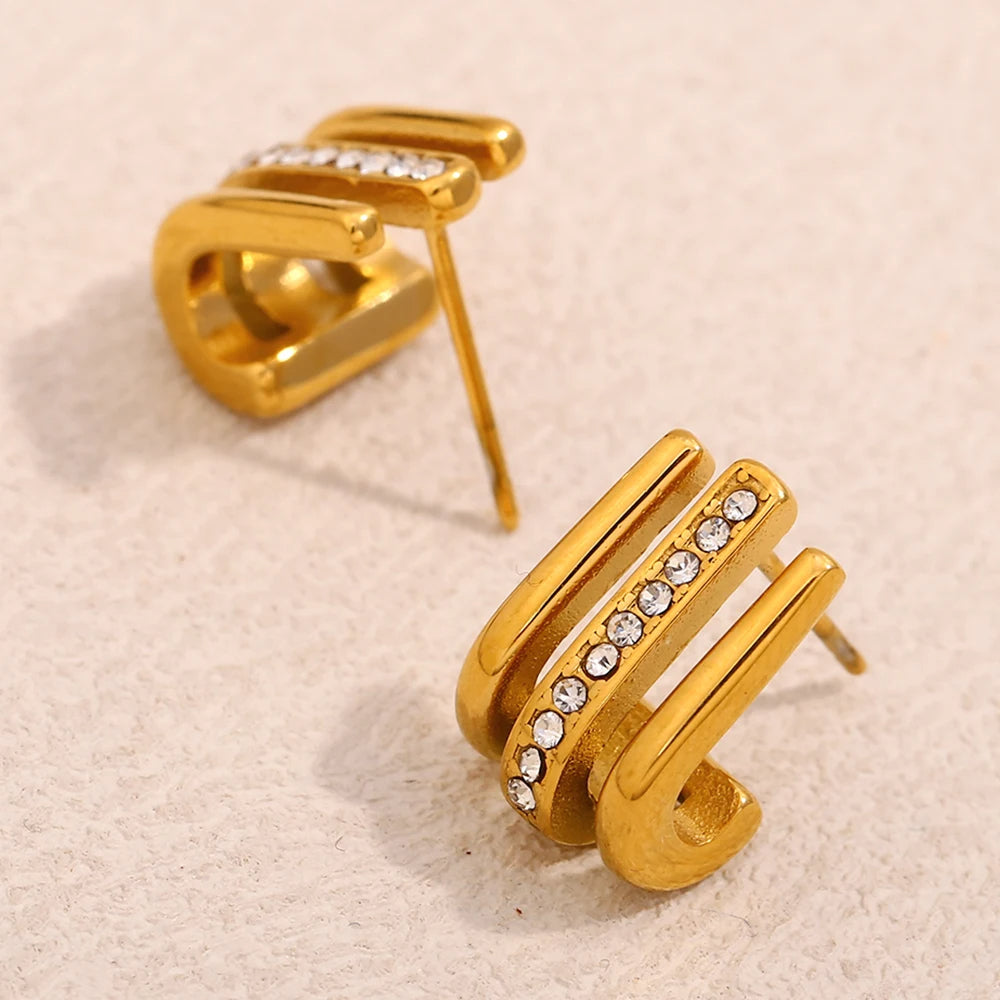 Rhinestone Hooked Earrings
