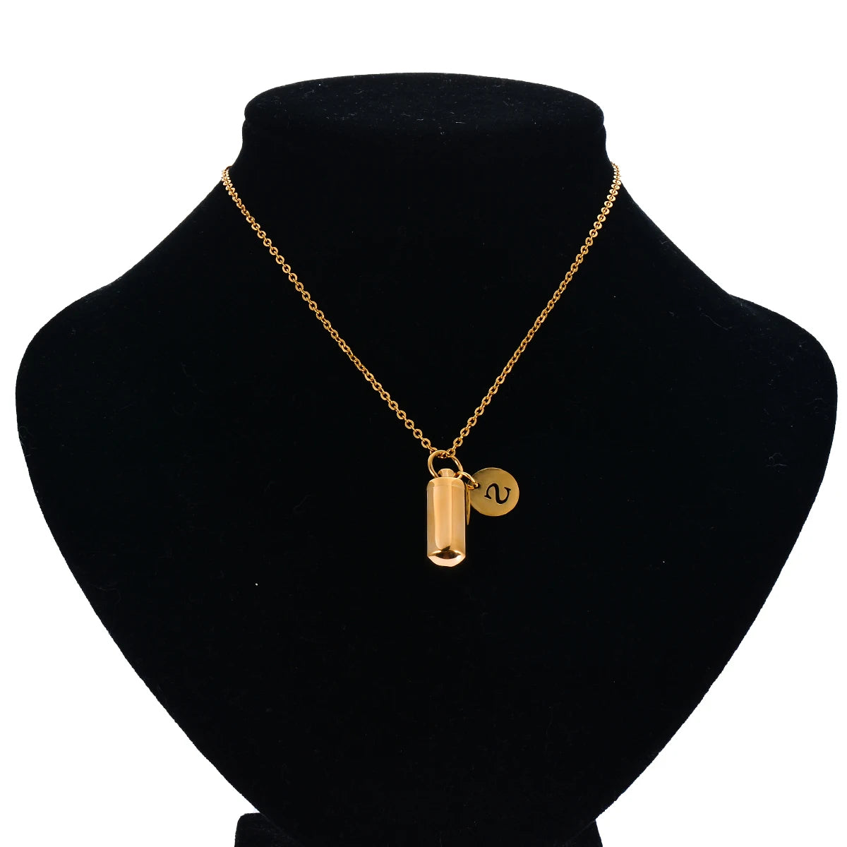 Cremation Urn Initial Charm Necklace