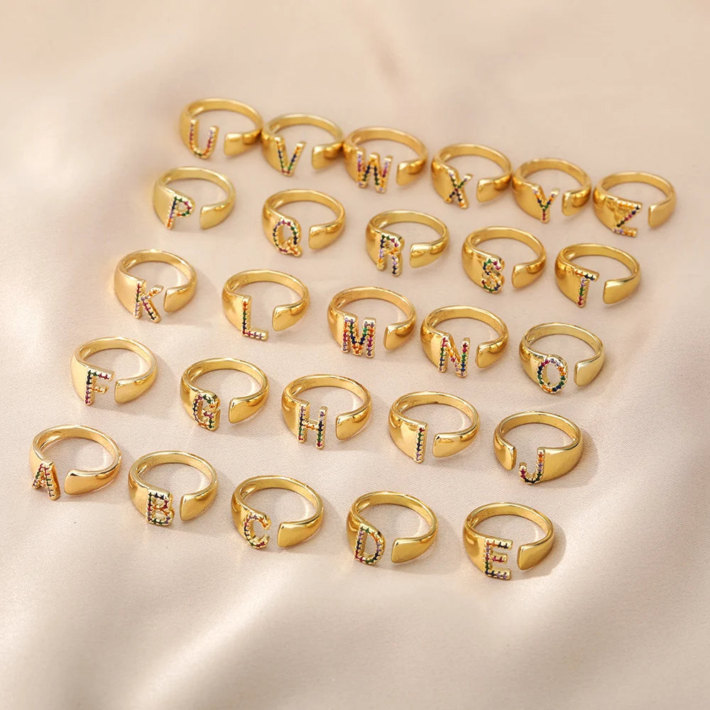 Rainbow Letter Ring