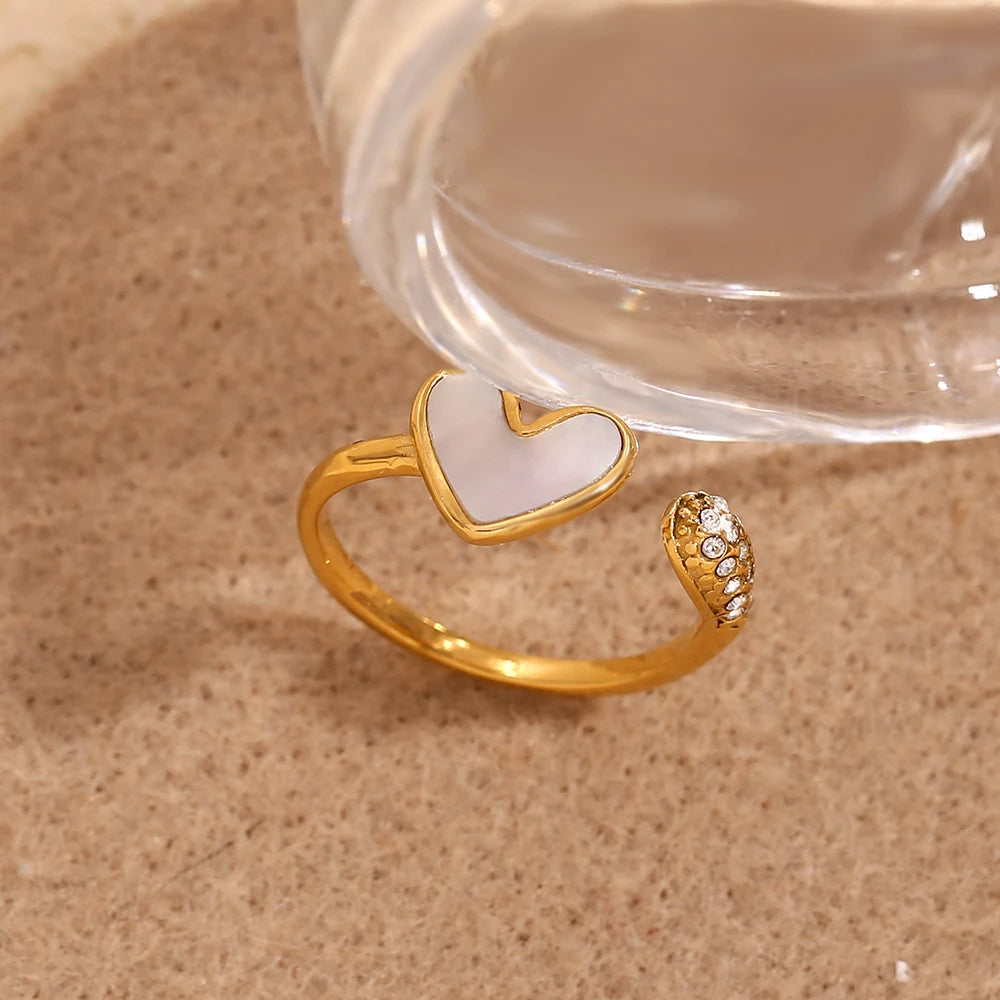 White Heart Ring
