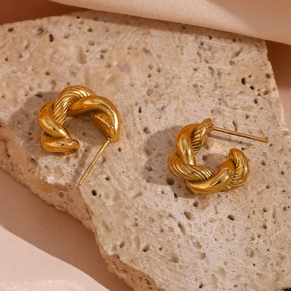 Twisted Chunky Hoop Earrings