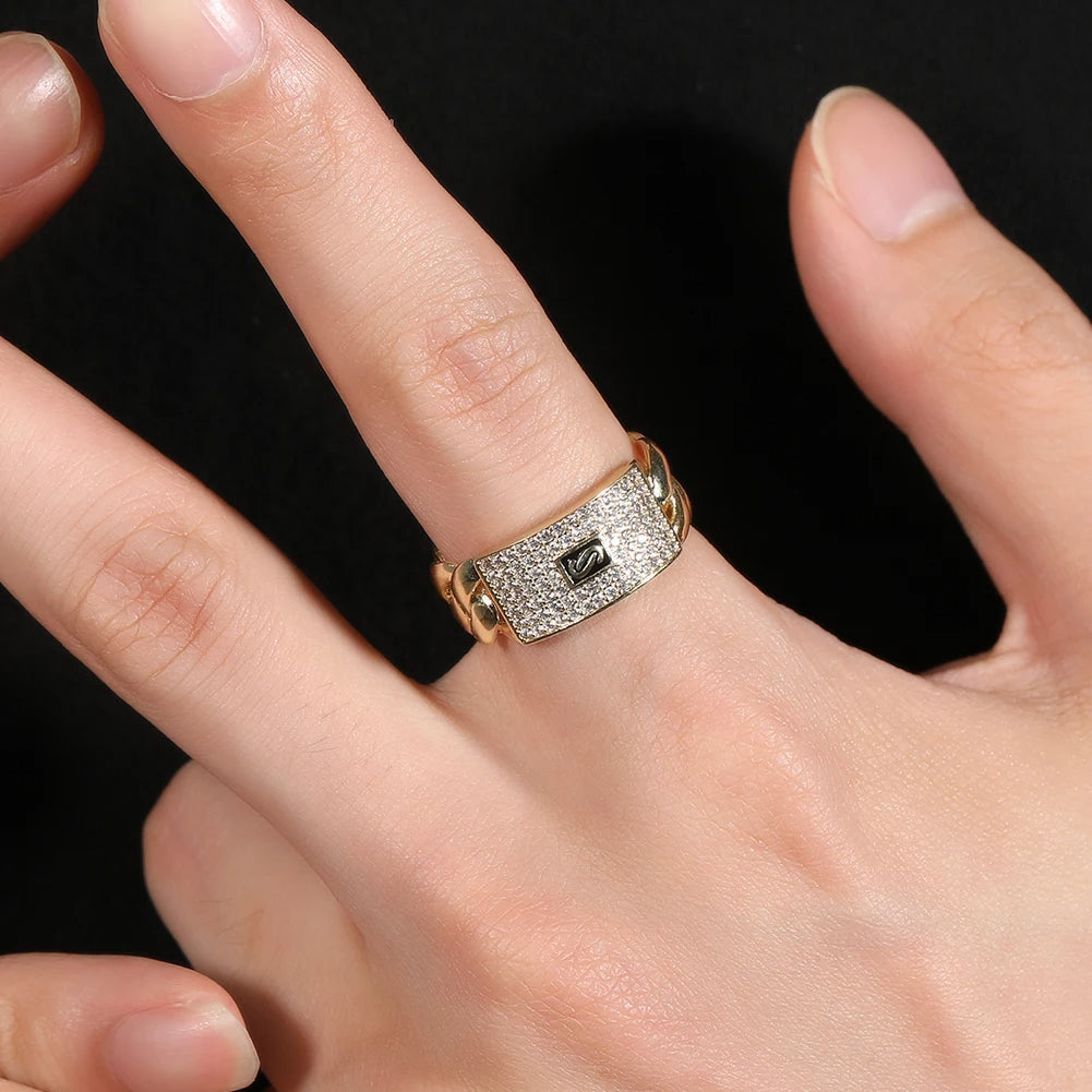 14K Gold Cuban Link Ring