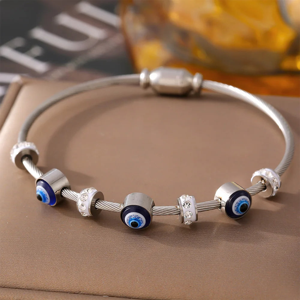 Rhinestone Evil Eye Bracelet