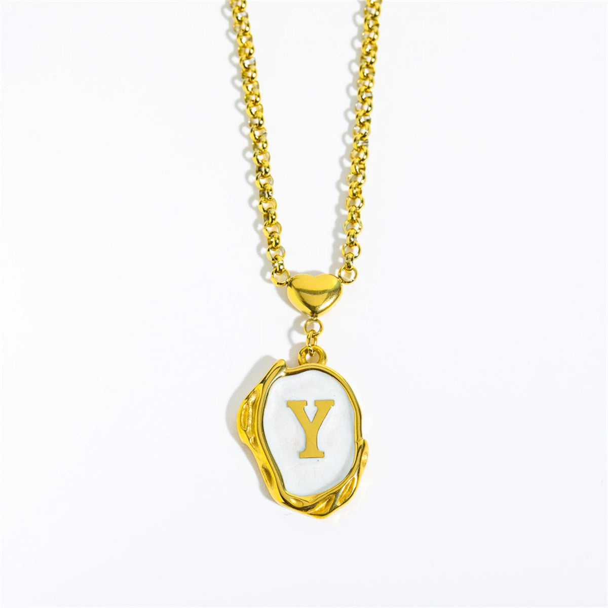 Irregular Dripping Initial Necklace