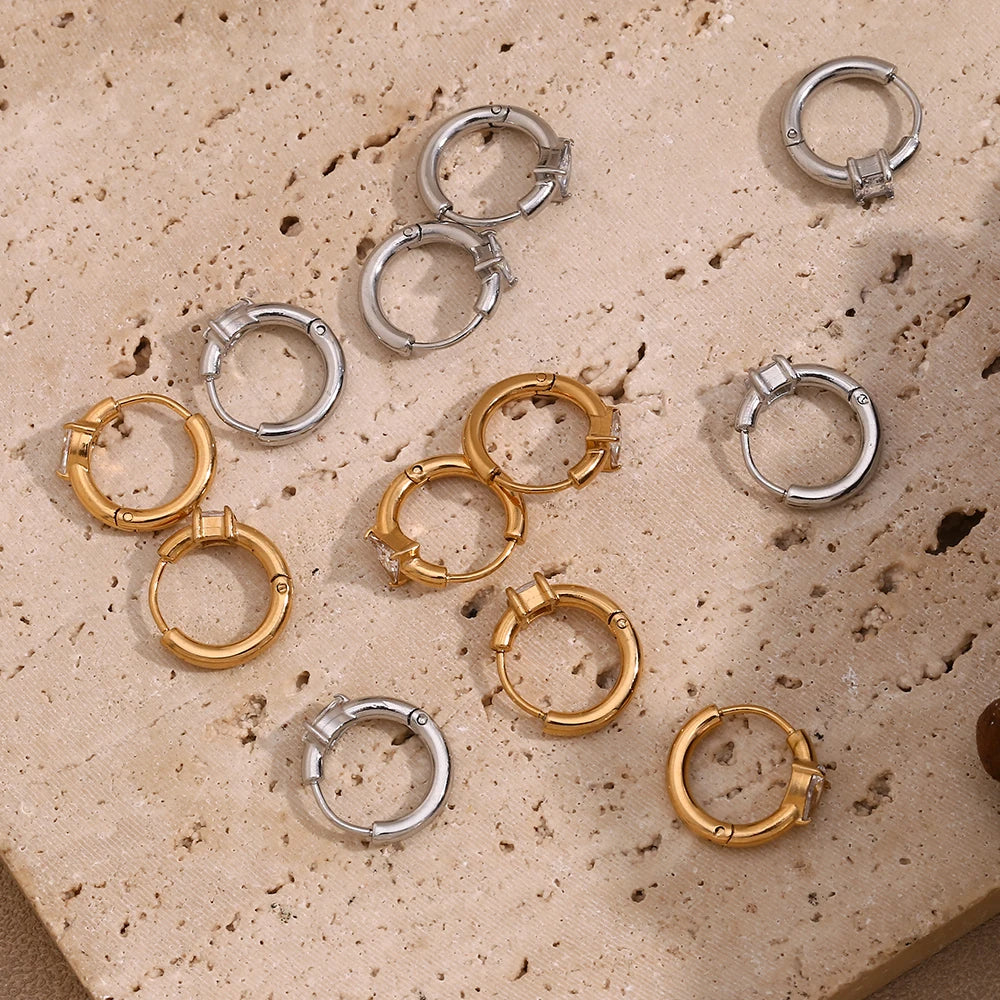 Rhinestone Hoop Earrings