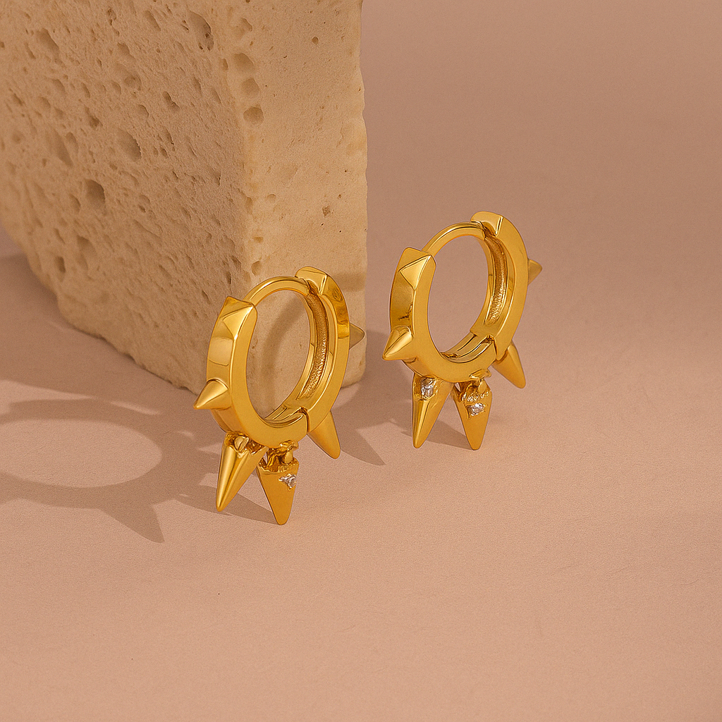 Spike Rivet Hoop Earrings