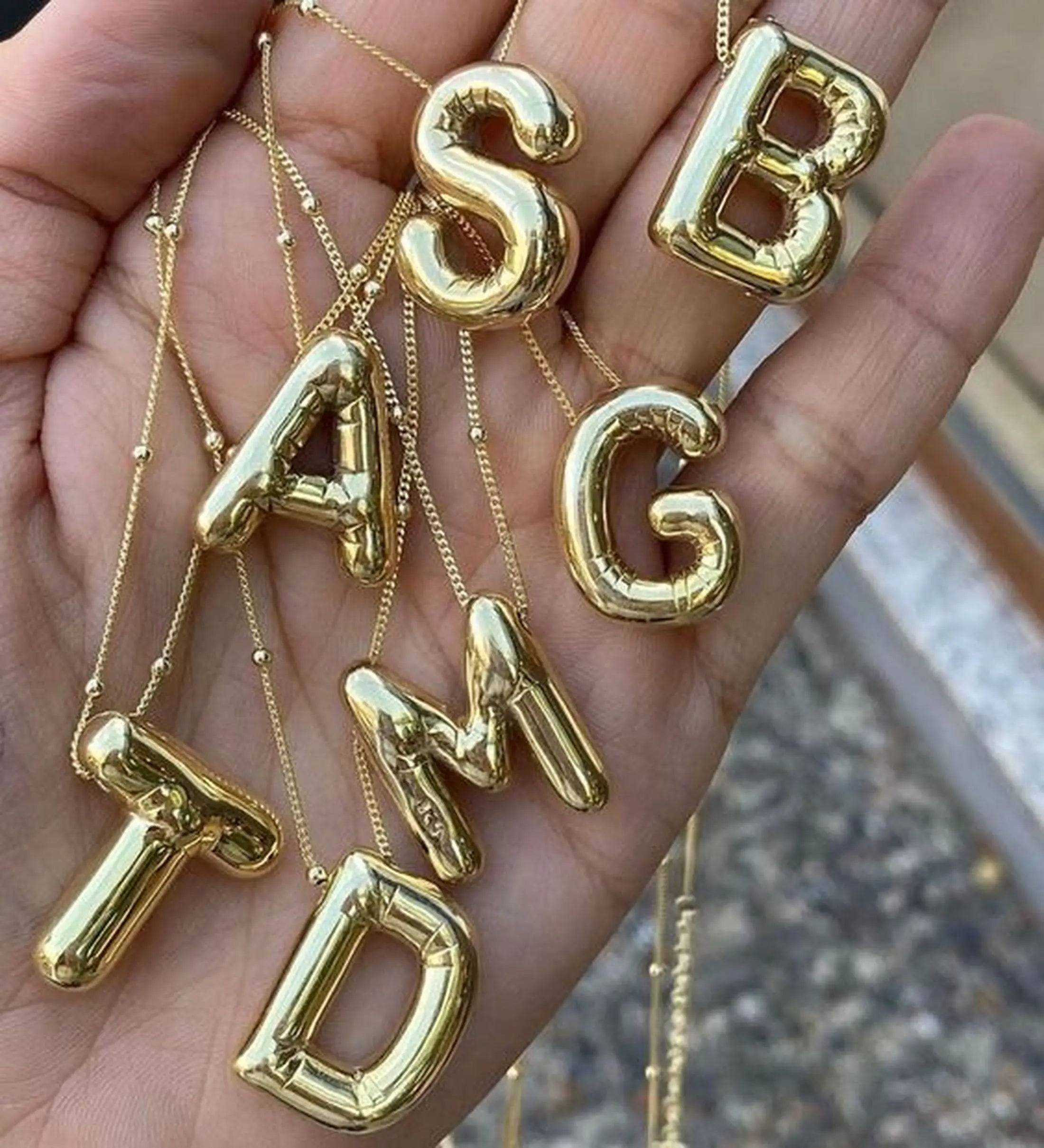 Bubble Initial Necklace