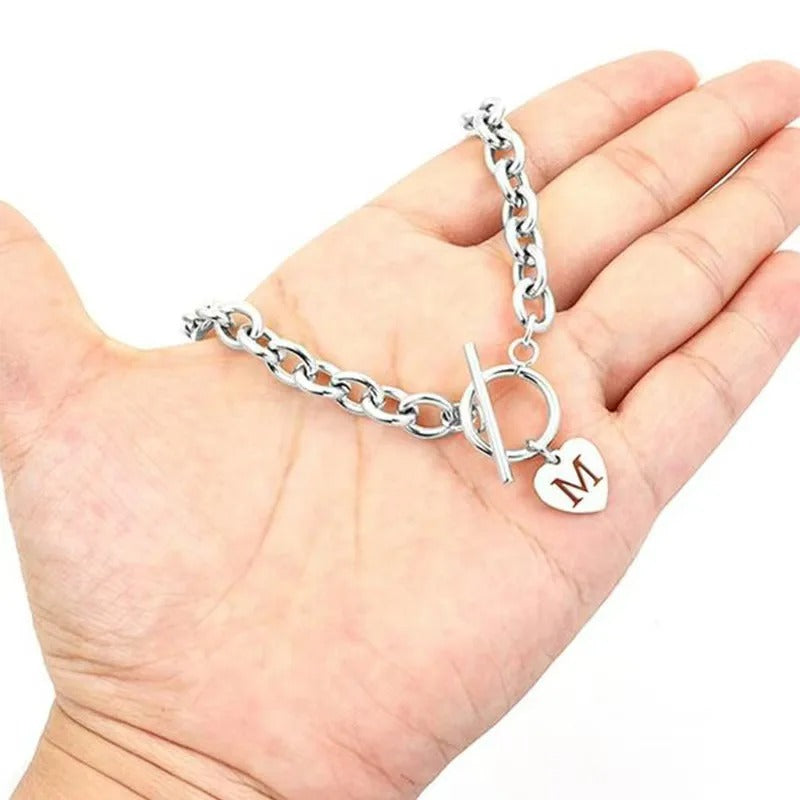 Toggle Clasp Initial Necklace