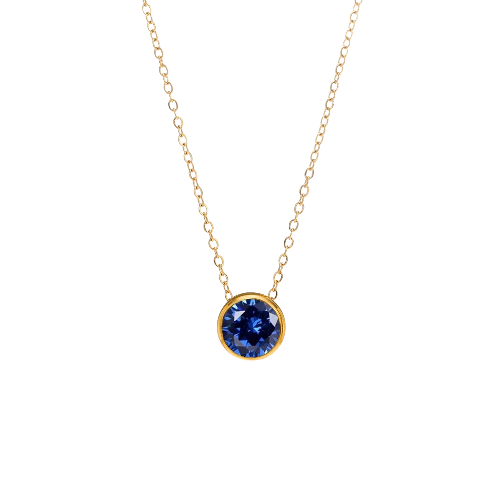 Stainless Steel Birthstone Necklace