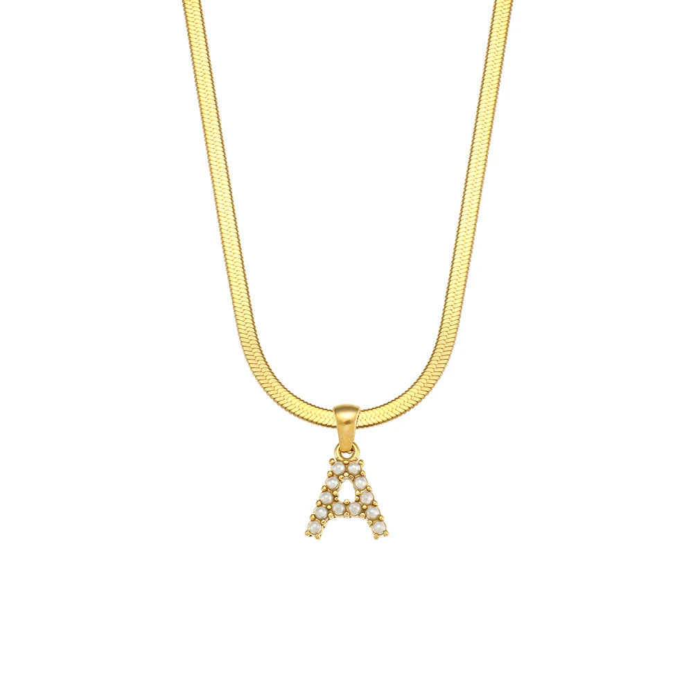 Herringbone Letter Necklace
