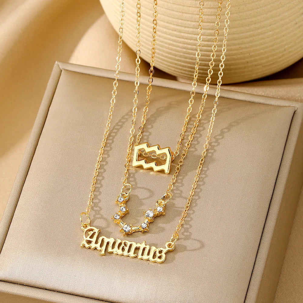 3 PCS Constellation Pendant Necklace