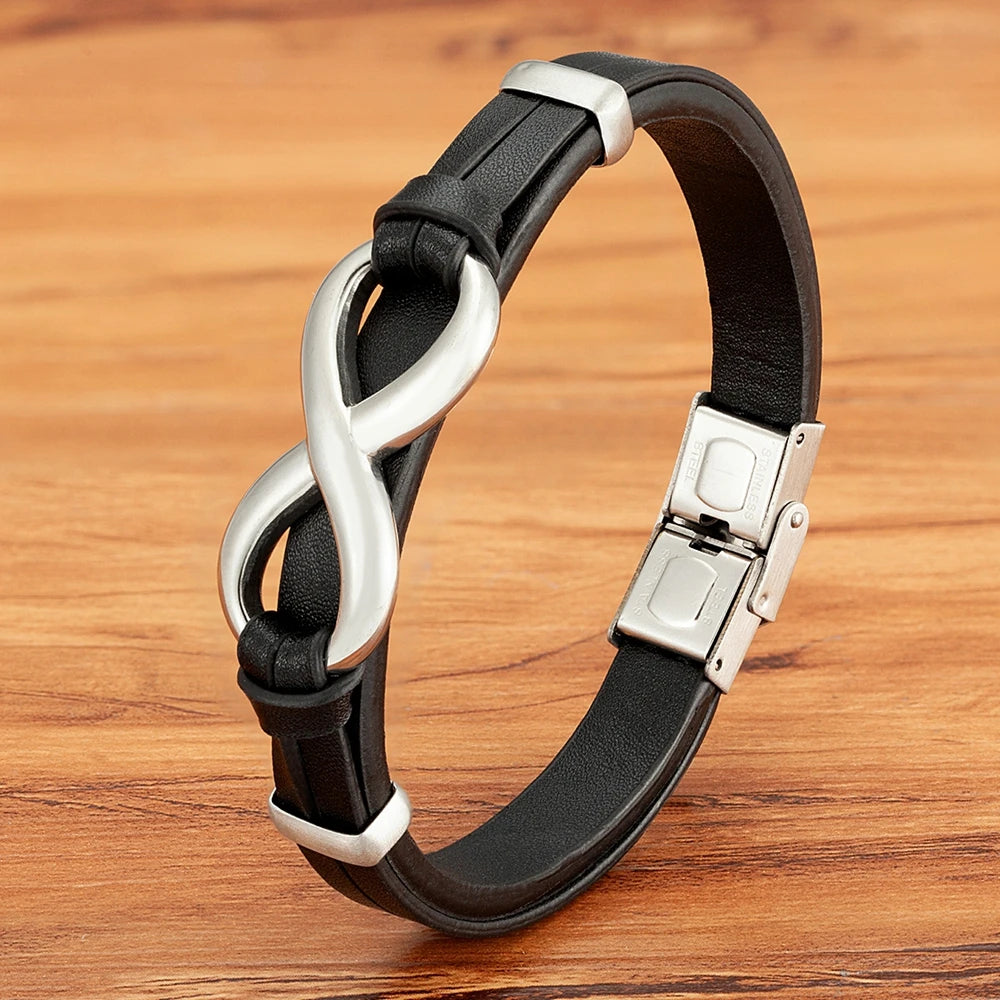 Infinity Leather Bracelet