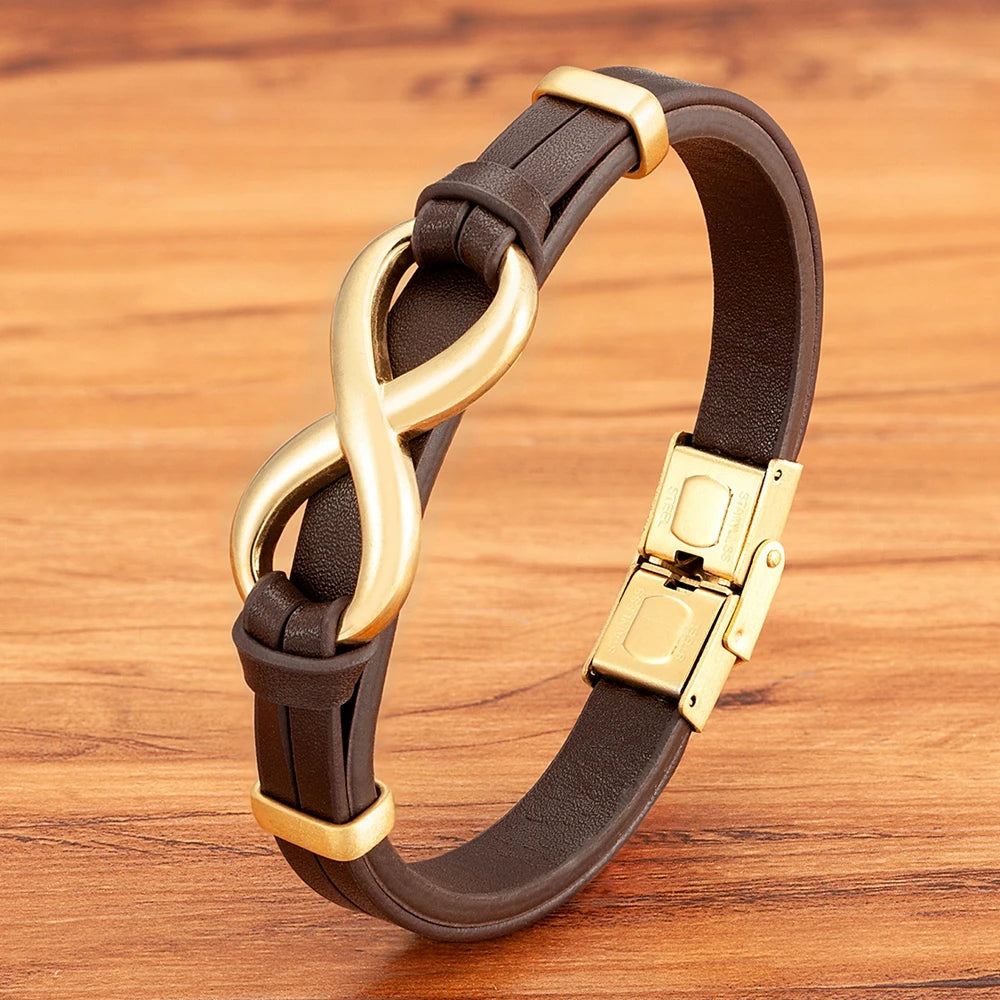 Infinity Leather Bracelet
